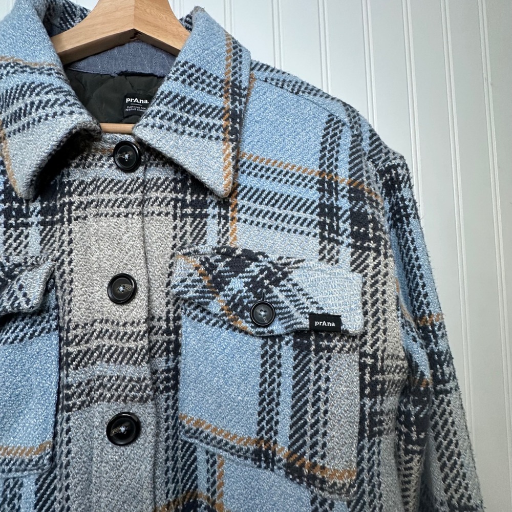 Women's Prana Lower Falls Flannel Jacket in the Big Sky Blue Size M - Picture 10 of 16